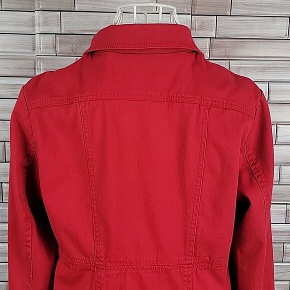 H&M red canvas jacket Juniors size 14 - Picture 8 of 12